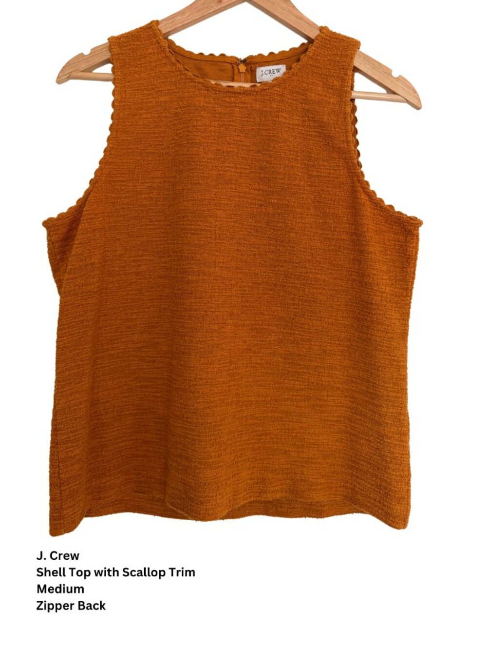 J.Crew Textured Shell Top with Scallop Trim | Size M